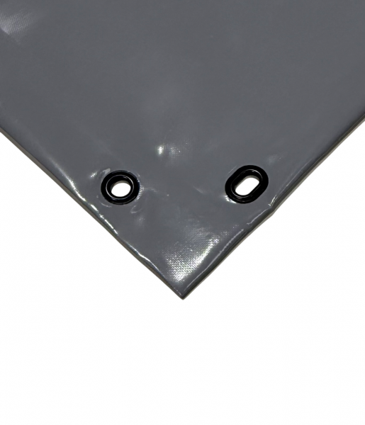 mit Saum und Ösen alle 1m, staubgrau