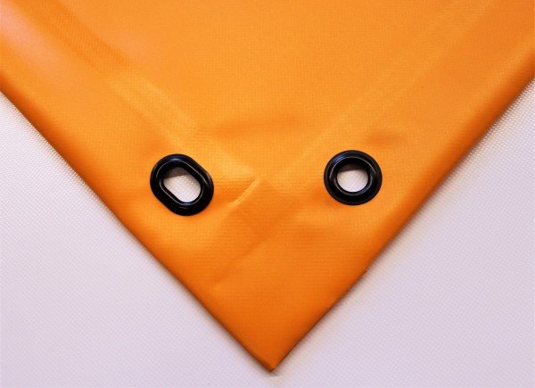 PVC matt mit Saum und Ösen alle 50cm, orange hell