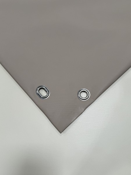 PVC matt mit Canvas-Maserung mit Saum und Ösen alle 50cm, Hummes Sand