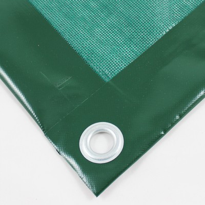 PVC Netz mit Saum und Ösen alle 1m, moosgrün