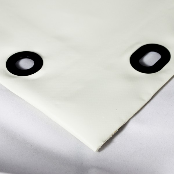 PVC matt mit Saum und Ösen alle 50cm, cremeweiß