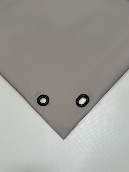 PVC matt mit Canvas-Maserung mit Saum und Ösen alle 50cm, Hummes Sand