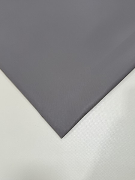 PVC matt mit Canvas-Maserung mit Saum und ohne Ösen, Smokey Grey