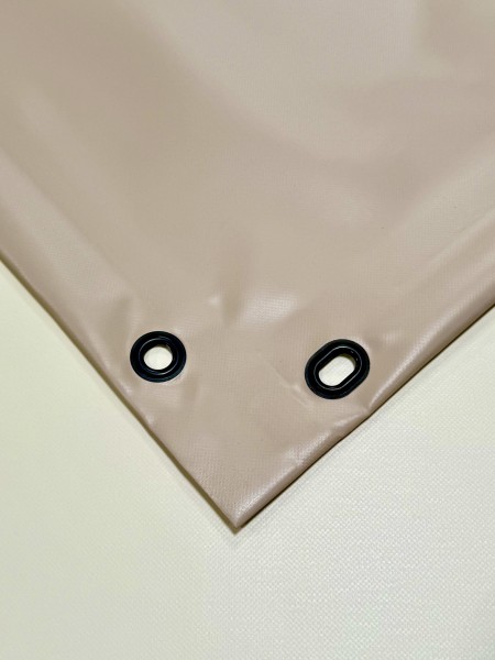 PVC matt mit Saum und Ösen alle 50cm, sand