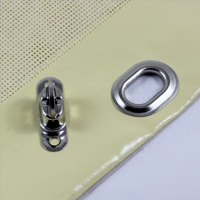 PVC Netz mit Saum und Ovalösen alle 50cm, beige, inkl. Drehwirbel
