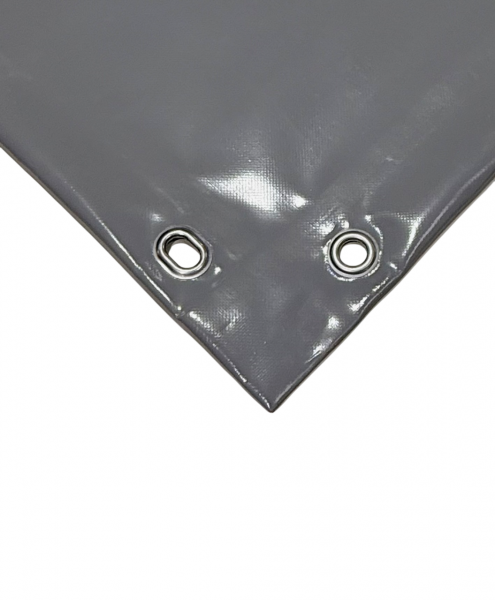 mit Saum und Ösen alle 1m, staubgrau