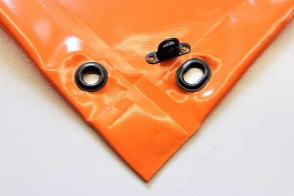 mit Saum und Ösen alle 50cm, orange