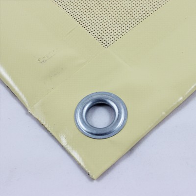PVC Netz mit Saum und Ösen alle 1m, beige